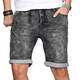 Sublevel Herren Sweat Jeans Shorts Kurze Hose Bermuda Sommer Sweathose Slim [B709-Dunkelgrau-W32]
