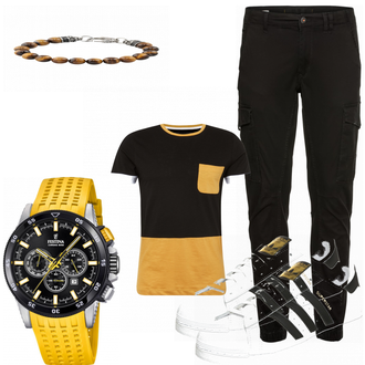 Outfit mit Grau/Weiß Sneaker Adidas Originals "Festus"