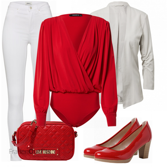 Outfit mit Rot High Heel JANA "Perfekt für den Frühling"