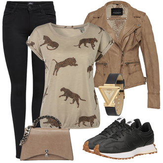 Outfit sa Crna Tople Tajice/Jeggings/Zimska tajica/Pamučna Tajica/Pletena Tajica/Neprozirna Tajica/Termo Hlača/Podstavljena Tajica/Kožna Jakna/Samtaste Tajice/Tajice s Prorezom/Oblikovana Tajica Only "Odličan look za proljeće"