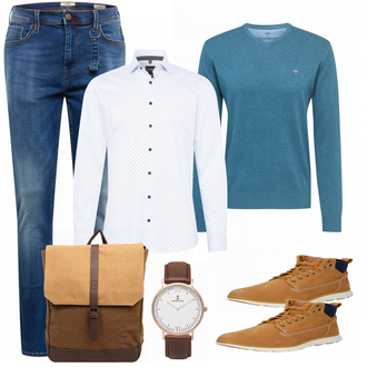 Business Outfits mit Blau Jeans Blend "Herbstlicher Look"