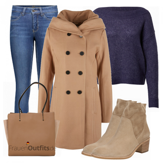 Outfit mit Braun Leder Stiefelette/Klassische Stiefelette Paul Green "Stylischer Bürolook"