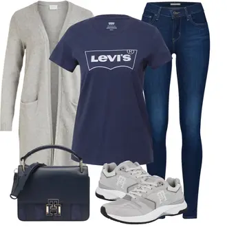 Herbst Outfit mit Beige/Braun Leggings mit Schlitz/Hose mit Schlitz/Kaschmir Mantel/Strickmantel/Lodenmantel/Langer Mantel/Langmantel/Langer Wintermantel/Midi Mantel/Übergangsmantel/Wollmantel/Wollmantel/Kaschmir-Strickjacke/Lange Strickjacken/Stehkragen-Strickjacke/Winter Strickjacke/Wickelstrickjacke levi's ® "Modisches Freizeit Outfit"