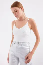918 Rope Strap Crop Top - White