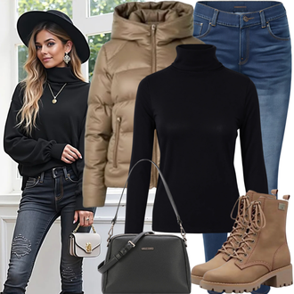 Tenues en Bottes Hautes avec Noir Pull à Col Montant/Pull à Col Roulé Only & Sons "Tenue printanière à la mode"