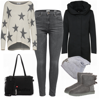 Outfit mit Grau Stiefel UGG "Stern Freizeitoutfit"