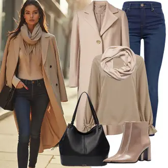 Tenues d'Affaires Hiver avec Beige/Marron/Kaki Chaussure Botte classique/Bottes à Talon Haut/Botte au Genou/Botte Longue/Cuissarde/Botte Pointue/Botte Large Dorothy Perkins "Look à la mode"
