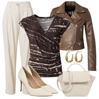 Outfit mit Rosa/Beige/Blau High Heel/High Heels Stiefelette Steve Madden "Eleganter Look"