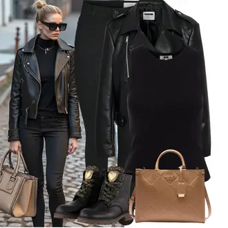 40e verjaardag Gast Outfit met zwart Mouwloze top/Мужчынскія туфлі/Grafisch T-Shirt WE Fashion "Modieuze lente-outfit"Look: Popconcert, Oudejaarsavond, Bar, 40e verjaardag, Bedrijfsfeest, Speciale gelegenheden, Concert