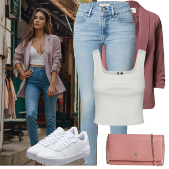 Jeans Outfits mit Rot/Rosa/Lila Mantel/Bluse und Tunika/Bluse Große Größe/Anzug BlusenBlazer/Boyfriend Blazer/Lederjacke/Cord­ Blazer/Eleganter Blazer/LongBlazer/Oversize Blazer/KurzBlazer/Lederjacke für Männer About You "Summer Outfits"