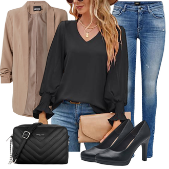 High Heels Outfit mit Schwarz Tamaris "Elegantes Outfit"