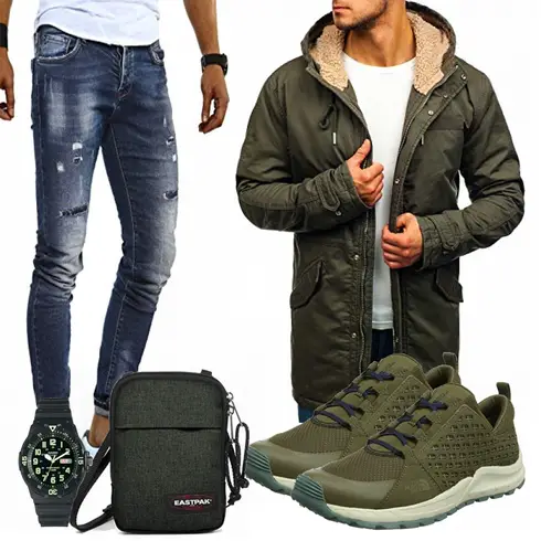 Grün Schuh Sneaker The North Face kombinieren