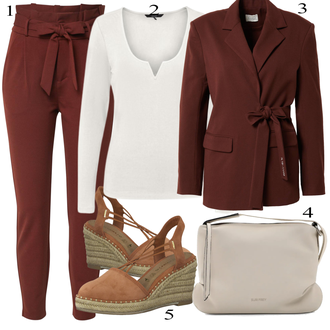 Svatovski gost Outfit sa Crvena/Smeđa/Tamnocrvena Odijelo kendall for about you "Ljetni outfiti"