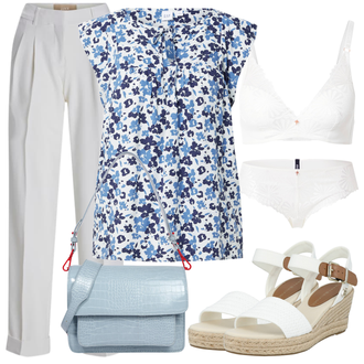 Outfit mit Weiß/Creme Spitzenbustier/Bügel-BH/Balconette-Bh/Bh Ohne Bügel/Triangel-BH/Bügel-Bh/Bustier/Minimizer-Bh/Durchsichtiger BH/Soft Bh/Entlastungs BH JOOP! "Outfit für den Sommer"