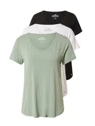 HOLLISTER T-Shirt mint / schwarz / weiß