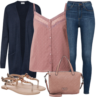 Button Down Outfit mit Lila/Rosa Premium Top/Premium Hemd About You "Sommerliche Bekleidung"