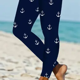 Women's Plus Size High-waist Stretchy Leggings With Unique Print - Casual Casual Attire, Machine Washable, , Tight Fit, Style, All//all