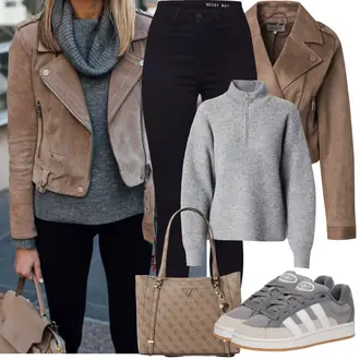 tenues avec Marron/Gris/Kaki/Beige Veste Courte/Veste de Motard/Veste en Cuir/Vintage Veste en Cuir/Veste Courte/Veste en Simili Cuir/Veste Vintage Only "Tenue de printemps"