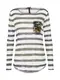 Key Largo Streifen Shirt WLS JESSY round mischfarben / weiß