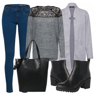 Outfit mit Schwarz Stiefel Chelsea Boot Vagabond Shoemakers "Linda"