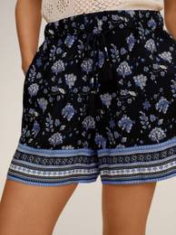 Dark Blue Patterned Shorts