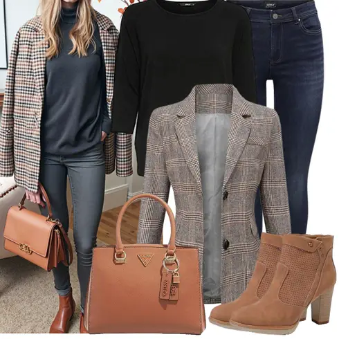 Braun/Beige Winter Stiefelette/Leder Stiefelette/Vintage Stiefelette/Klassische Stiefelette/Gefütterte Stiefelette/SommerStiefelette QUEEN HELENA kombinieren mit Schwarz Basic Pullover/Kaschmir Pullover/Longpullover/Einfacher Pullover/2-in-1 Pullover/Stillpullover/Feinstrickpullover Only