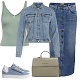 Rok Outfits Knoop Omlaag voor Dames image
