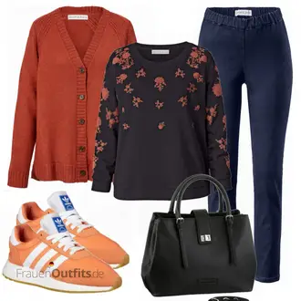 Outfit mit Orange Sneaker Adidas Originals "HS Sweatshirt"