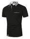 LIUPMWE Polo Shirts Herren Kurzarm Golf Poloshirts mit Tasche Gitterstiche Ausschnitt Baumwolle Basic T-Shirt Polohemd Sommer,Schwarz,M