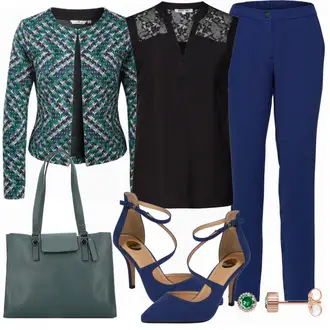 Outfit mit Blau High Heel Buffalo "Green and Blue"