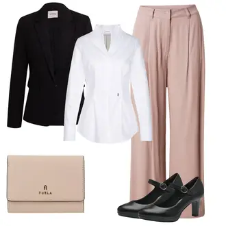 Dolg rokav outfit mit Bela/Krem/Škrlatna Bluza z gumbom/Bluza z zaplato na komolcu/Poslovna Bluza/Bluza brez železa/Slim Fit Bluza Seidensticker "Popoln pomladni videz."