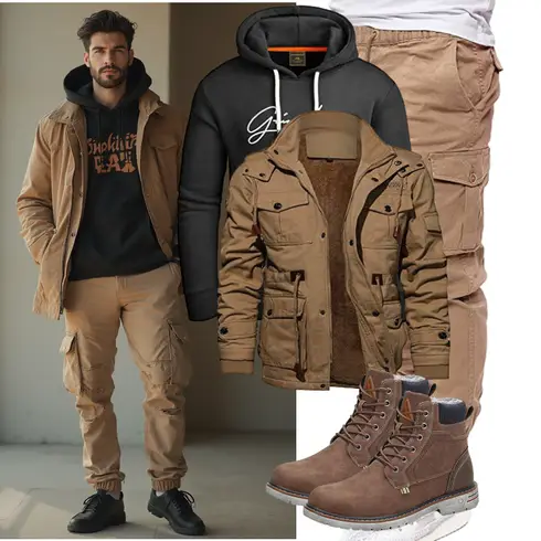 Braun/DunkelBraun/Khaki/Grau Winter Sneaker/Herren Lederschuhe/Winter Stiefel/Winter Stiefelette/Schnürstiefel/Wasserdichter Stiefel/Gefütterte Stiefelette/Klassischer Stiefel Mishansha kombinieren