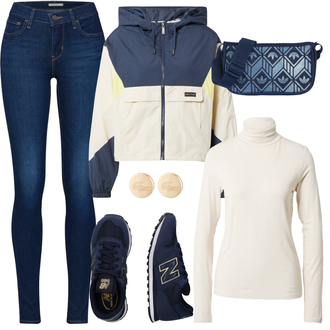Outfit s Modrá/Černá Taška/Dlouhý Zimní Kabát/Dlouhá tylová sukně/Doplňek/Dlouhé Šaty Adidas Originals "Stylový outfit na jaro"