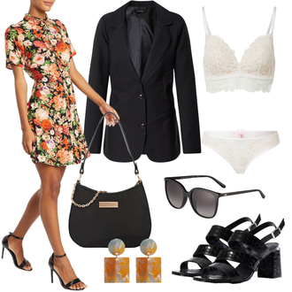 Party Outfits mit Braun Kleid Große Größe/Blusenkleid Pieces "Sommerliches Abend Outfit"