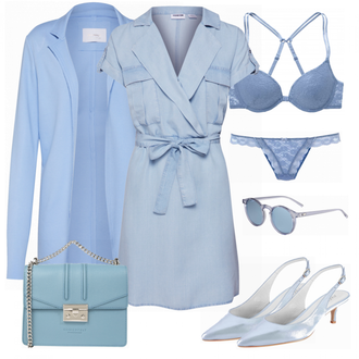 Outfit mit Hellblau/Blau Kleid Große Größe/Tunika Noisy may "Noisy may Kleid"