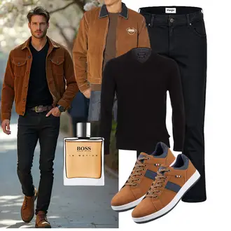 Konzert Outfit mit Braun/Orange/Dunkelbraun Samtjacke/Vintage Jacke/Cordjacke True Religion "Freizeit Outfit"Look: Oktoberfest, Konzert, Schule, Strandtag, Pop Konzert