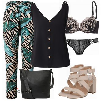 Outfit mit Grau/Schwarz Unterhose Lascana "Farbliches Frühlings Outfit"