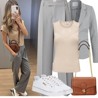 Elegantan, Sportski Ljeto Outfit sa Svjetlozelena/Kaki/Tamnozelena/Bež/Zeleno/Bijela Tenisica s platformom/Tenisice s patentnim zatvaračem sa strane/Ljetna tenisica/Vintage tenisica/Kožna tenisica/Tanka tenisica/Rupičasta tenisica/Niska Tenisica/Platnena tenisica Guess "Proljetni Outfit"Look: Boja, Ležerno, Sportski