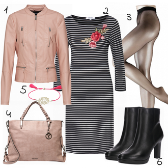 Outfit s Béžová/Růžová Síťovaný punčocháč/Síťovaná punčocha Falke "Krása"