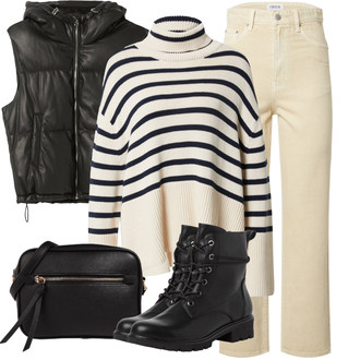 Outfit mit Beige/Khaki Boyfriend Hose/Carpenter Hose/Cord Latzhose/High Waist Hose/Musselin Hose/Hose mit Schlitz/Gerade Hose/Twill Hose/Damen 7/8-Länge Jeans/Cropped Jeans/Dad Jeans/High Waist Jeans/Jeans-Culotte/Jeans mit Schlitz/Mom Jean/男士皮夹克/Vintage jeans/Wide Leg Jean Edited "Perfekt Für Den Herbst"