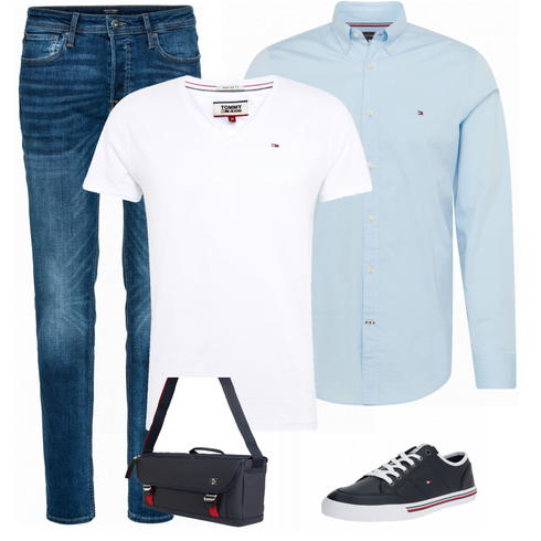 Weiß T-Shirt Tommy Jeans kombinieren