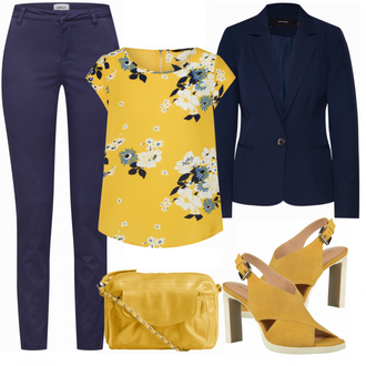 Outfit met geel Sandalen Geox "Only Shirt"