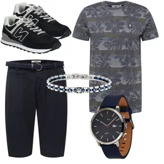 574 Outfit mit Schwarz/Dunkelblau Sneaker Low/Winter Sneaker/Vintage Sneaker/Schmaler Sneaker/Walkingschuh New Balance "Alltagsoutfit"