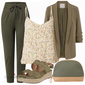 Sommer Outfits für mollige Frauen "Florales Alltagsoutfit"