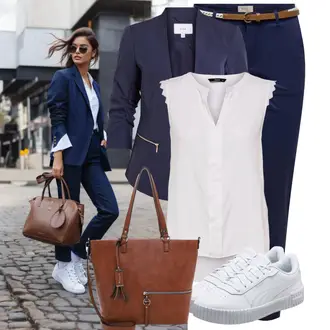 Elegant Outfit mit Dunkelblau Hose Große Größe/Bengalin Hose/Freizeithose/Chino Hose/Anzughose/Skinny Hose/Slim Hose/Schlupfhose/Stretchhose Only "Alltagsoutfit"Look: Uni, Coole, Elegant, Schön, Büro, Old Money, Smart Casual, Outdoor