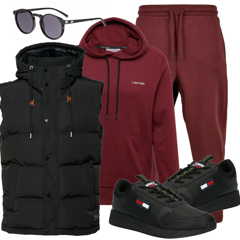 Schwarz Schuh Sneaker Tommy Jeans kombinieren