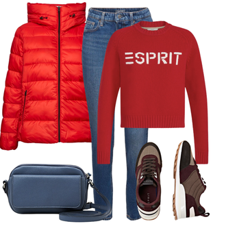 Outfit met zwart Sneaker/Sportschoen ESPRIT "Modieuze herfstlook"