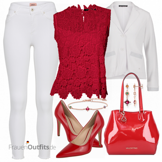 Outfit mit Rot High Heel Högl "Heine"