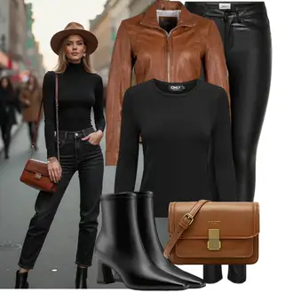 Mit Absatz Outfit mit Schwarz/Weiß SommerStiefelette/High Heels Stiefel/Gefütterte Stiefelette/Vintage Stiefelette/Spitzer Stiefel/Leder Stiefelette/Klassische Stiefelette NobleOnly "Einzigartiges Freizeit Outfit"