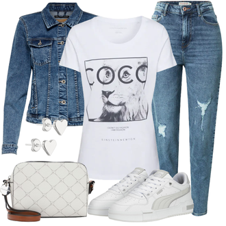 Party Outfits mit Blau/Hellblau Knöchelstiefel/Boyfriend Jean/Girlfriend Jeans/High Waist Jeans/Jeans mit Schlitz/Jeans mit Loch/Lederjacken Pieces "Perfekt für die Freizeit"